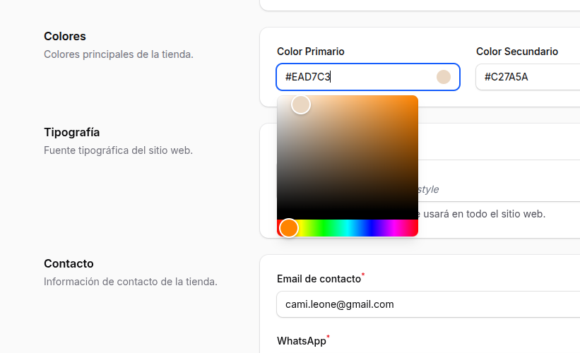 Configuración de Colores